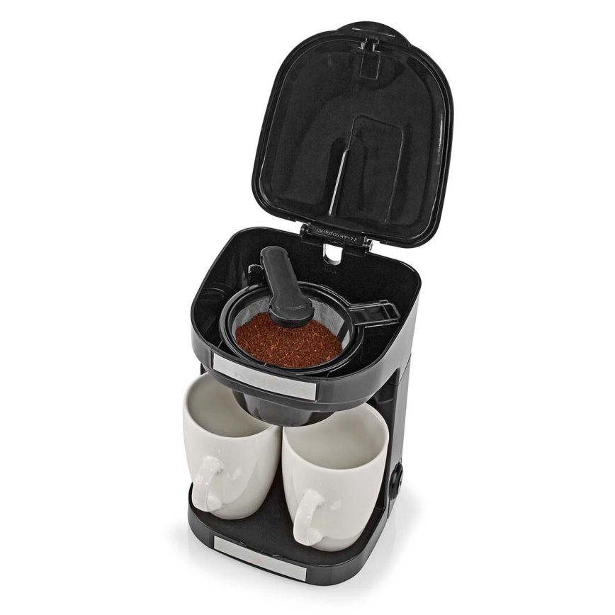 Nedis KACM140EBK - Kaffekokare för två koppar 450W/230V 0,25 l