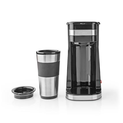 Kaffemaskin för en kopp 0,4 l med travel mugg