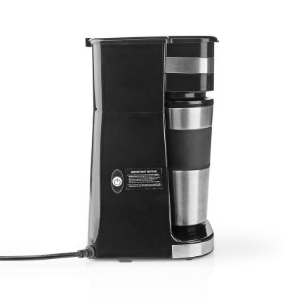 Kaffemaskin för en kopp 0,4 l med travel mugg