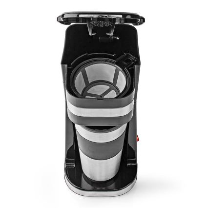 Kaffemaskin för en kopp 0,4 l med travel mugg