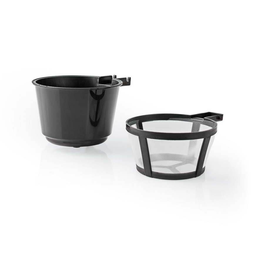 Nedis KACM310FBK - En kopp COFFEEbryggare  0,42 L med en timer och resemugg