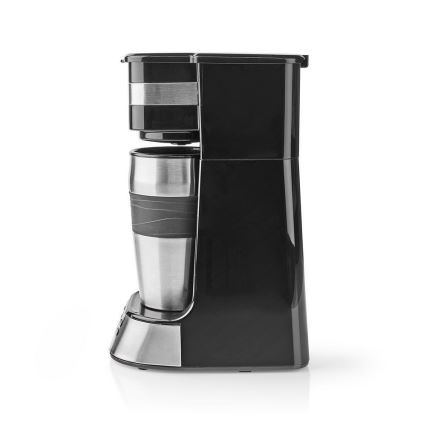 Kompakt kaffebryggare för en kopp (0,42 L) med timer och medföljande resemugg