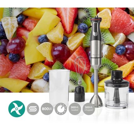 Nedis KAHB400CAL - Handmixer 4in1 800W/230V rostfritt stål