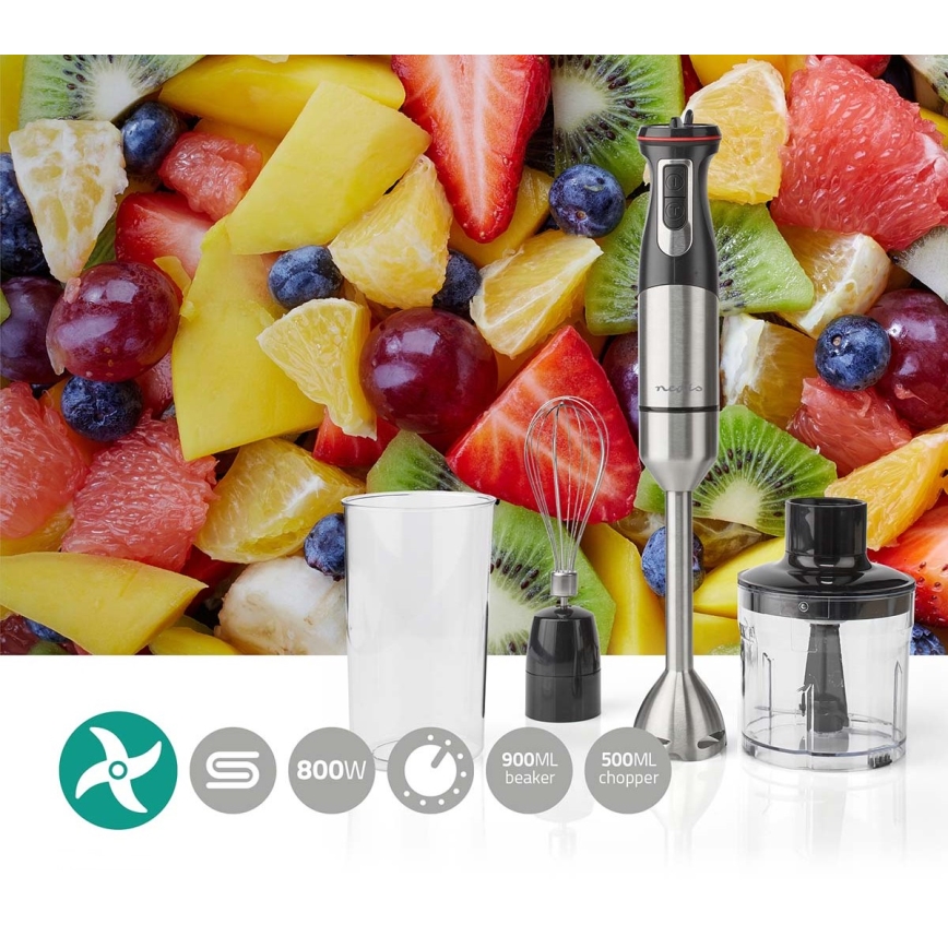 Nedis KAHB400CAL - Handmixer 4in1 800W/230V rostfritt stål