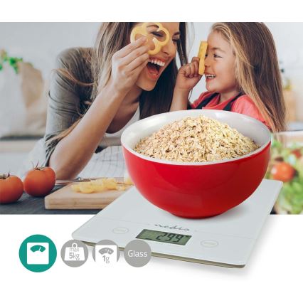 Digital kök scale 1xCR2032 vit
