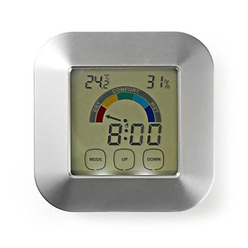 Nedis KATR105SI - Termometer med fuktmätare och timer 2xAAA