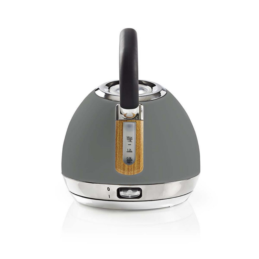 Nedis KAWK520EGY − Vattenkokare 1,8 l 1850-2200W/230V grå