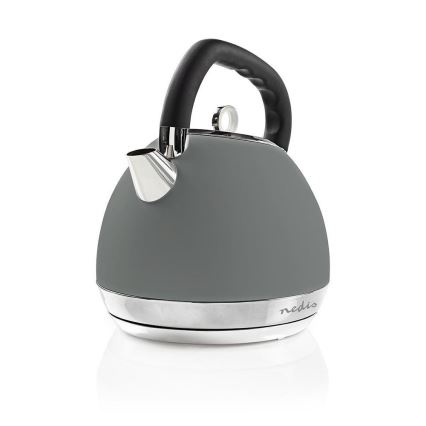 Nedis KAWK520EGY − Vattenkokare 1,8 l 1850-2200W/230V grå