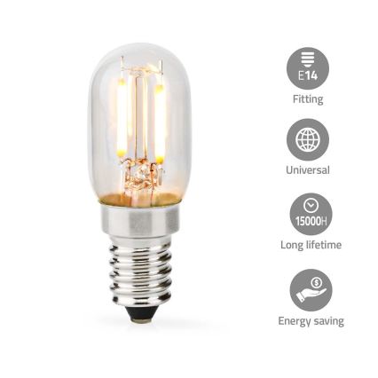 LED Glödlampa för köksfläkt T25 E14/2W/230V 2700K