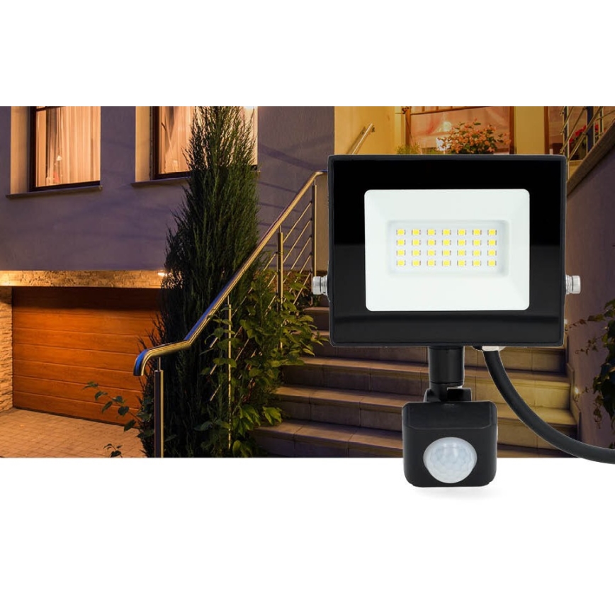 LED strålkastare med sensor LED/20W/230V 4000K IP44