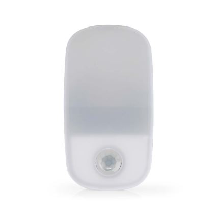 LED navigationslampa med stickkontakt med motion och skymningssensor LED/0,55W/230V vit