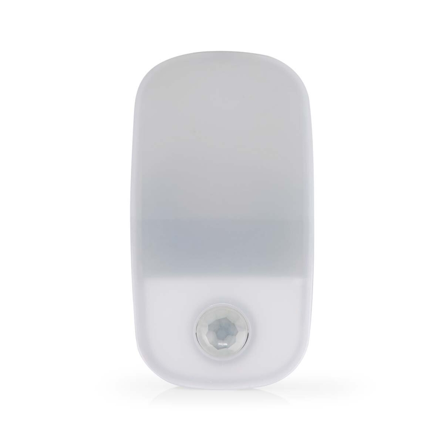 LED navigationslampa med stickkontakt med motion och skymningssensor LED/0,55W/230V vit