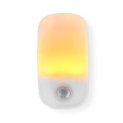 LED navigationslampa med stickkontakt med motion och skymningssensor LED/0,55W/230V vit