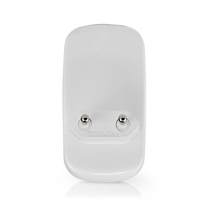 LED navigationslampa med stickkontakt med motion och skymningssensor LED/0,55W/230V vit