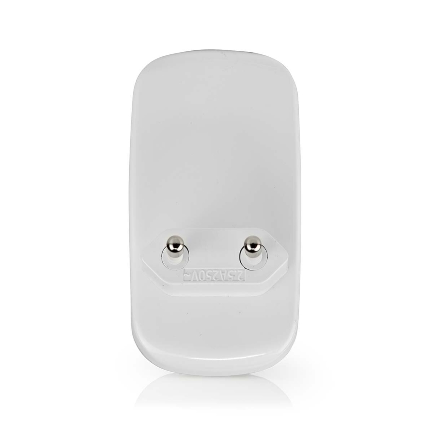 LED navigationslampa med stickkontakt med motion och skymningssensor LED/0,55W/230V vit
