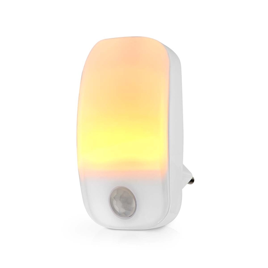 LED navigationslampa med stickkontakt med motion och skymningssensor LED/0,55W/230V vit