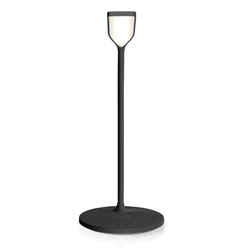 LED Ljusreglerad beröring flexibel bordslampa med 15W trådlös laddning Qi LED/5,5W/230V 2700-6500K svart