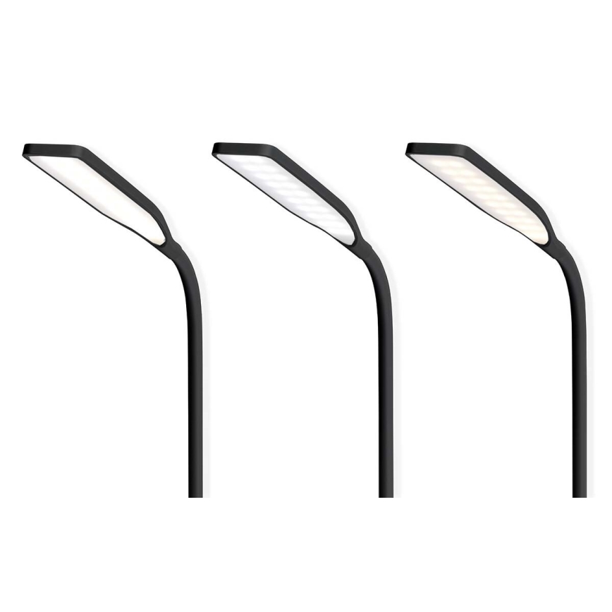 LED Ljusreglerad beröring flexibel bordslampa med 15W trådlös laddning Qi LED/5,5W/230V 2700-6500K svart