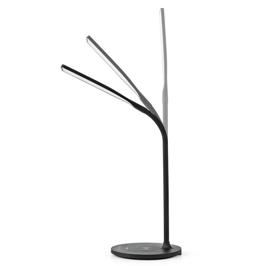 LED Ljusreglerad beröring flexibel bordslampa med 15W trådlös laddning Qi LED/5,5W/230V 2700-6500K svart