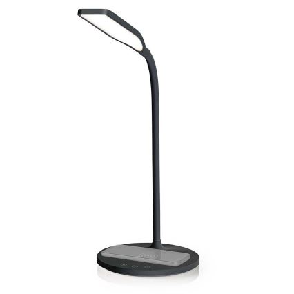 LED Ljusreglerad beröring flexibel bordslampa med 15W trådlös laddning Qi LED/5,5W/230V 2700-6500K svart
