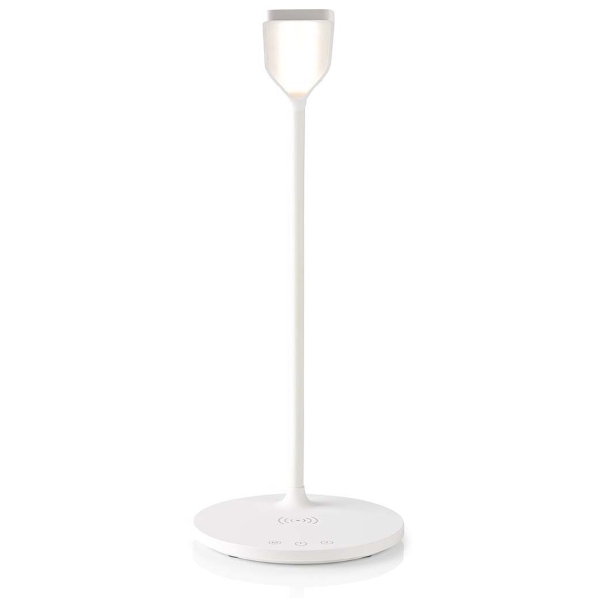 LED Ljusreglerad beröring flexibel bordslampa med 15W trådlös laddning Qi LED/5,5W/230V 2700-6500K vit