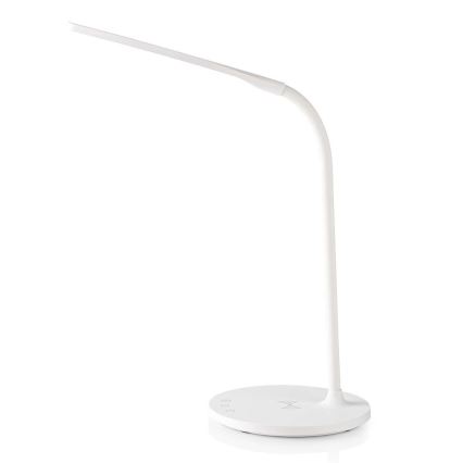 LED Ljusreglerad beröring flexibel bordslampa med 15W trådlös laddning Qi LED/5,5W/230V 2700-6500K vit