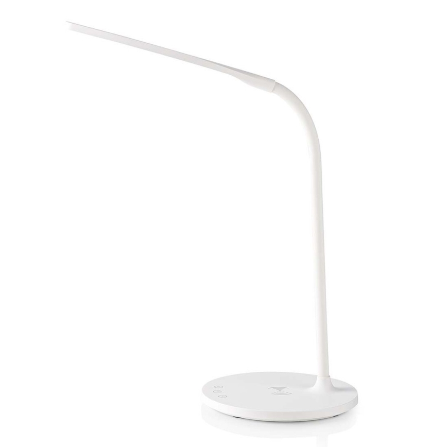 LED Ljusreglerad beröring flexibel bordslampa med 15W trådlös laddning Qi LED/5,5W/230V 2700-6500K vit