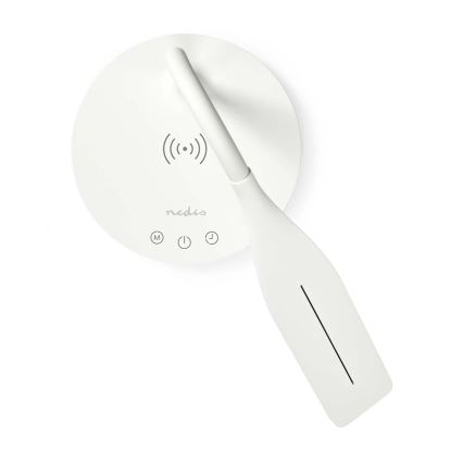 LED Ljusreglerad beröring flexibel bordslampa med 15W trådlös laddning Qi LED/5,5W/230V 2700-6500K vit