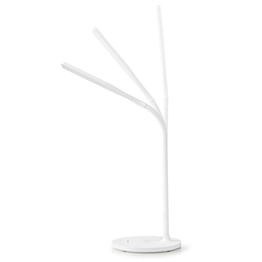LED Ljusreglerad beröring flexibel bordslampa med 15W trådlös laddning Qi LED/5,5W/230V 2700-6500K vit