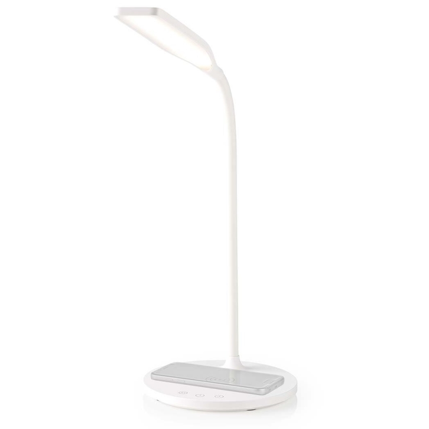 LED Ljusreglerad beröring flexibel bordslampa med 15W trådlös laddning Qi LED/5,5W/230V 2700-6500K vit