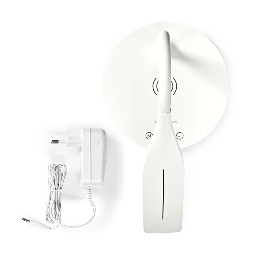 LED Ljusreglerad beröring flexibel bordslampa med 15W trådlös laddning Qi LED/5,5W/230V 2700-6500K vit