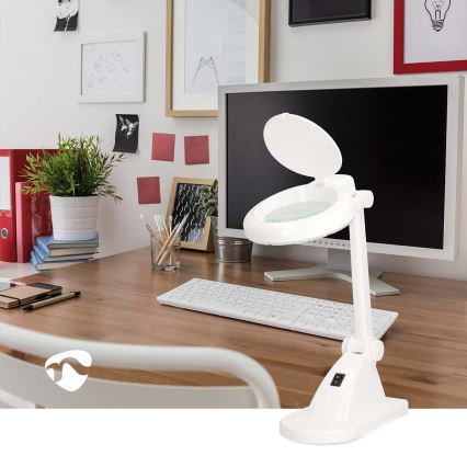 LED-bordslampa med förstoringsglas LED/6W/230V vit