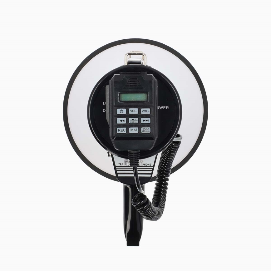Megafon med extern mikrofon USB 25W/8xC vit/svart