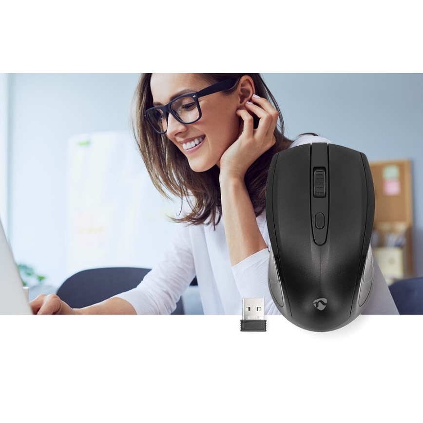 Trådlös mus 800/1200/1600 DPI 2xAAA svart