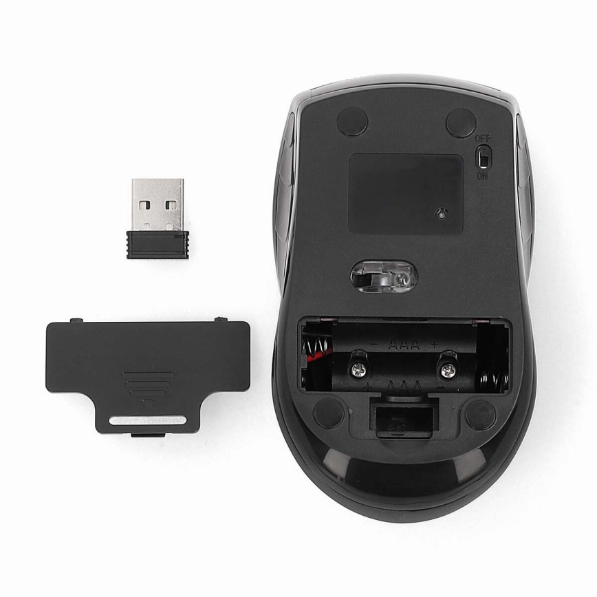 Trådlös mus 800/1200/1600 DPI 2xAAA svart