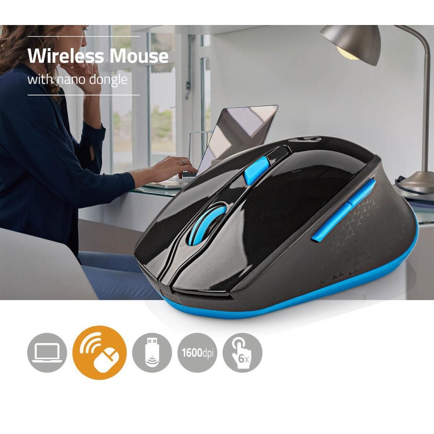 Nedis MSWS300BU - Trådlös mus 800/1200/1600 DPI