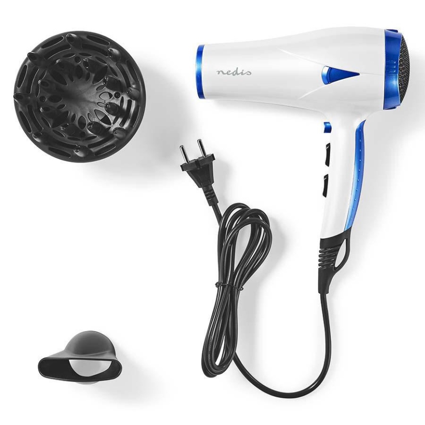 hårfön 2v1 2000W/230V vit /blå