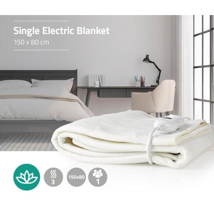 Nedis PEBL110CWT1 – Elektrisk uppvärmd filt 60W/230V 150x80 cm