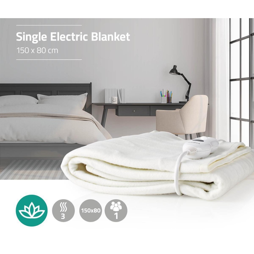 Nedis PEBL110CWT1 – Elektrisk uppvärmd filt 60W/230V 150x80 cm