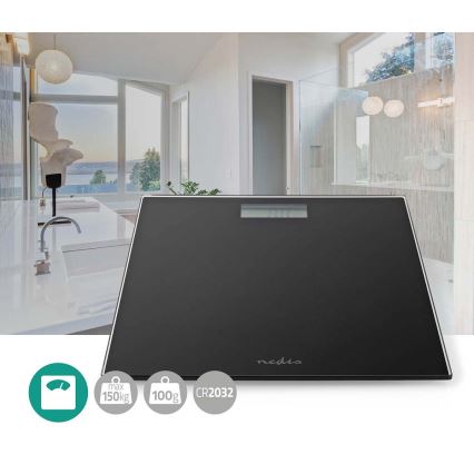 Nedis PESC500BK - Digital personvåg 1xCR2032 svart