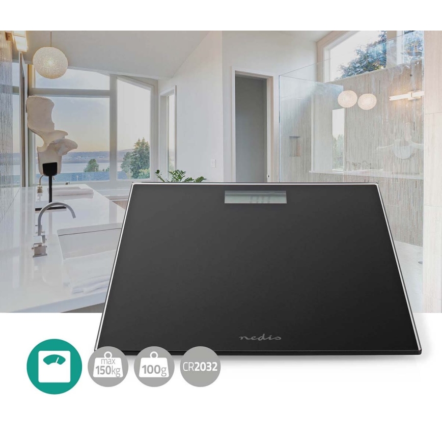 Nedis PESC500BK - Digital personvåg 1xCR2032 svart