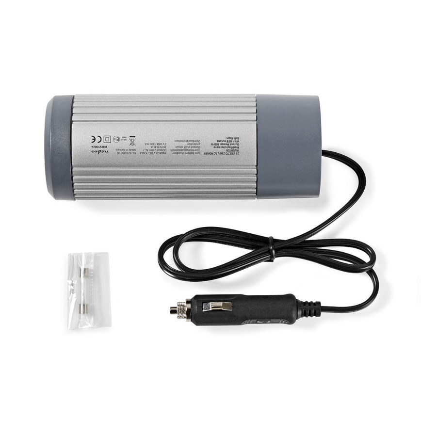 Spänningsomvandlare 100W/24/230V + USB