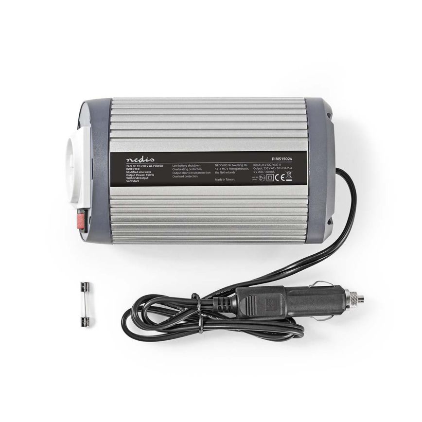 Spänningsomvandlare 150W/24/230V + USB
