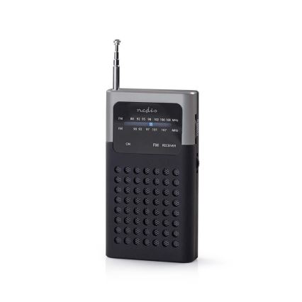 Nedis RDFM1100GY − Bärbar FM-radio 1,5W/2xAAA