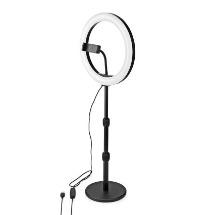 LED Ljusreglerad lampa med en stand and holder för vlogging LED/6W/USB 2700-6700K