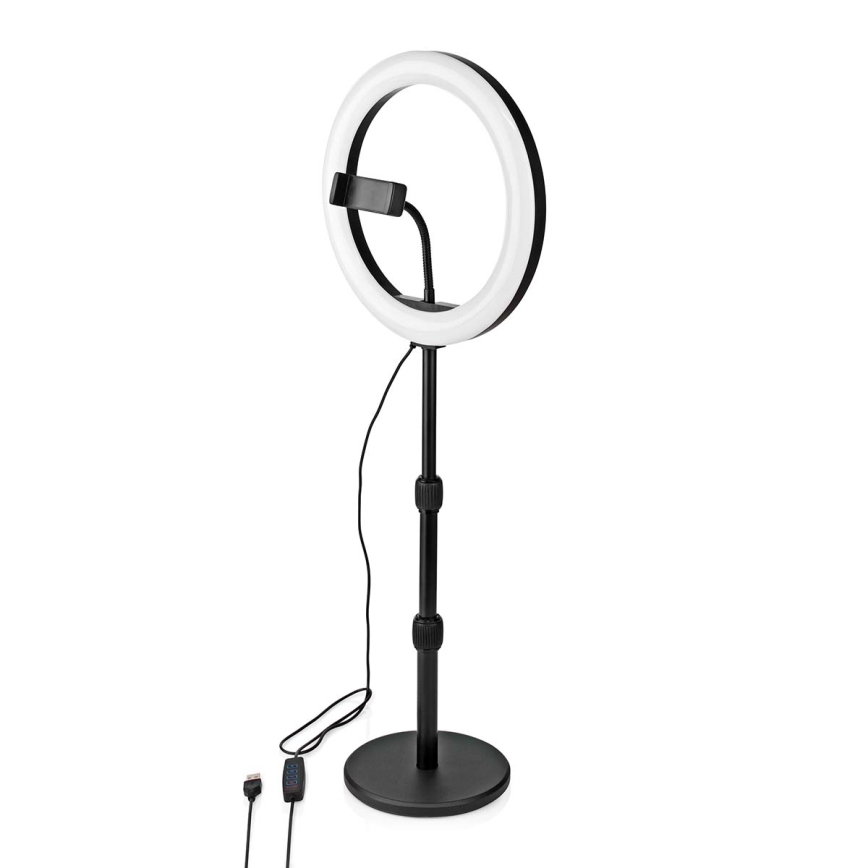 LED Ljusreglerad lampa med en stand and holder för vlogging LED/6W/USB 2700-6700K
