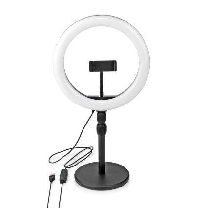 LED Ljusreglerad lampa med en stand and holder för vlogging LED/6W/USB 2700-6700K