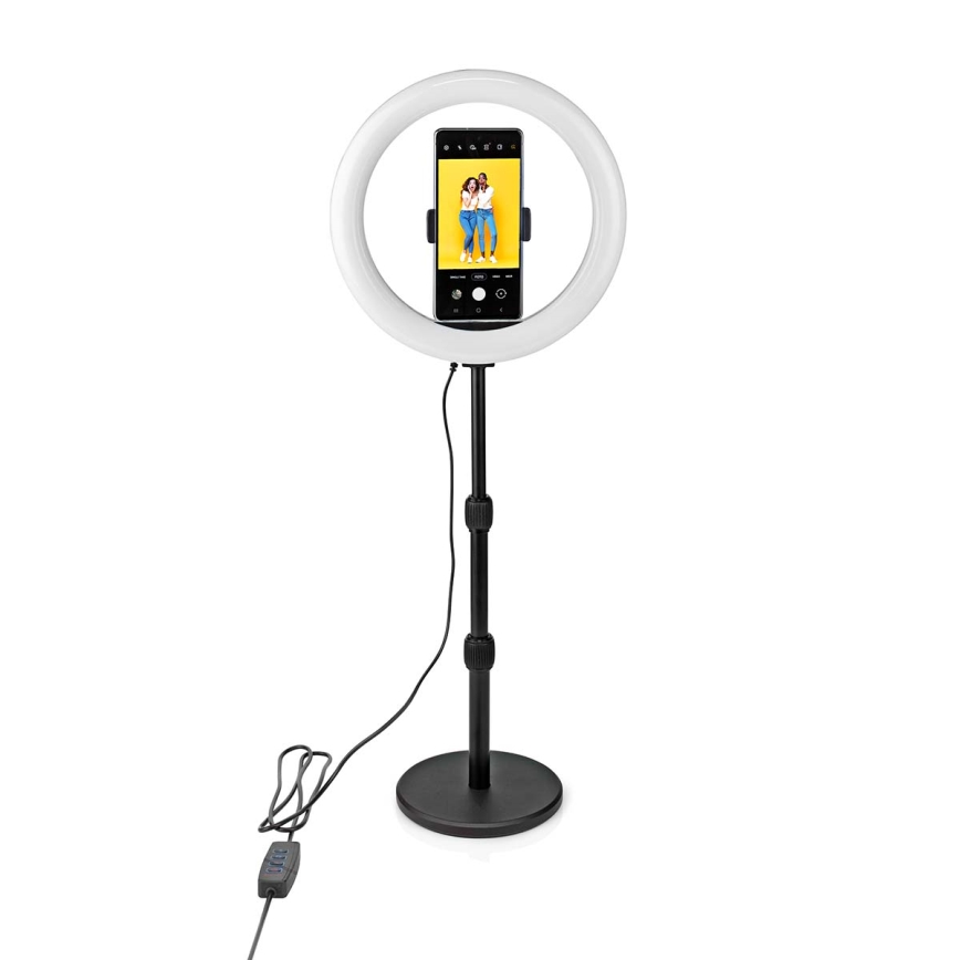 LED Ljusreglerad lampa med en stand and holder för vlogging LED/6W/USB 2700-6700K