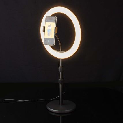 LED Ljusreglerad lampa med en stand and holder för vlogging LED/6W/USB 2700-6700K