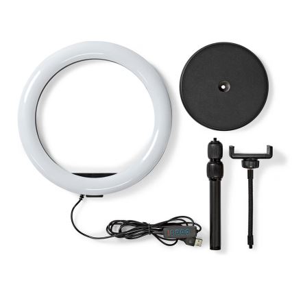 LED Ljusreglerad lampa med en stand and holder för vlogging LED/6W/USB 2700-6700K